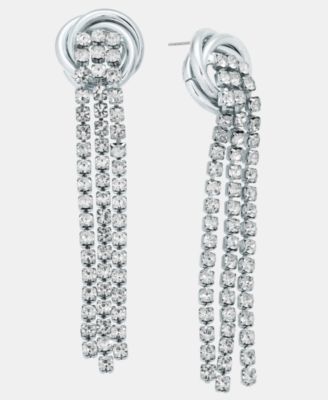 Crystal Tassel Knot Statement Earrings
