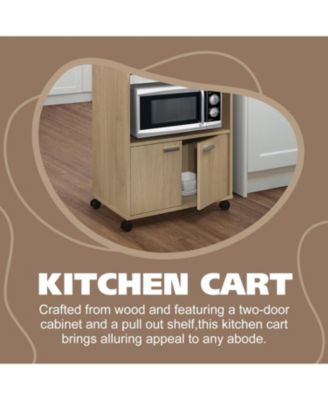 Byron 2-Door  Laminate Wood Kitchen Microwave Cart