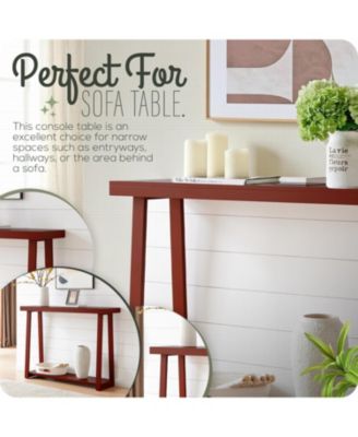 Emma Narrow Console Table with Lower Shelf Perfect for Sofa Table, Entryway Table for Hallway, Living Room