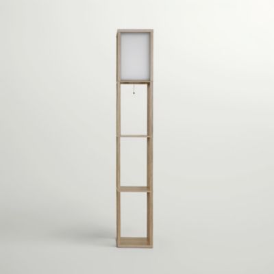 Maxwell 63" LED Shelf Column Floor Lamp with Lantern Shade