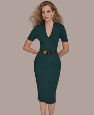 Petite Sweater Short Sleeve Midi Dress