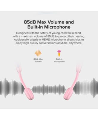 Headphones Airwaves  Air Conduction Open Ear Wireless Bluetooth Headphones with Mic for Kids 4-12, 85dB Safe Limit, Durable, IPX5 Waterproof