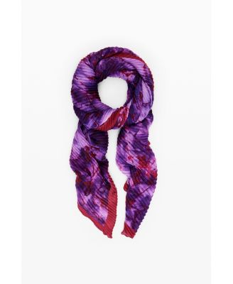 Women's Crinkled rectangular floral scarf