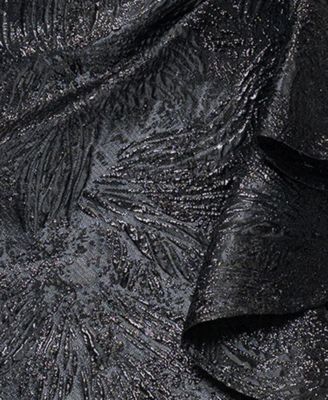 Women's Brocade Off-The-Shoulder Ruffled Long Dress