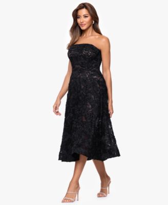 Women's Strapless Lace Midi Dress