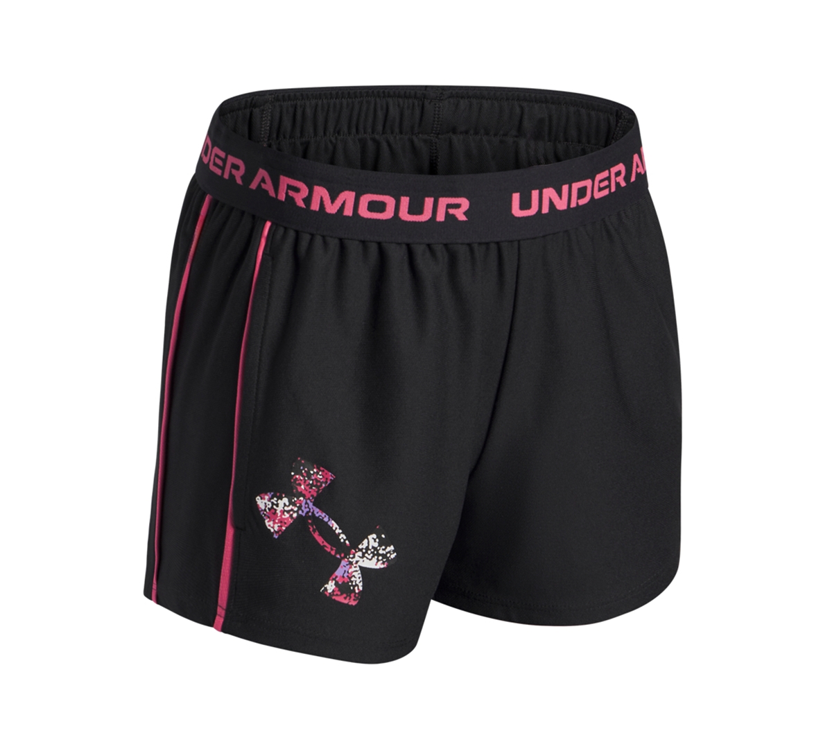 Under Armour Big Girls Tech Play Up Logo Shorts In Black