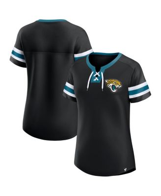 Fanatics - Women's Black Jacksonville Jaguars Lace-Up Bling T-shirt
