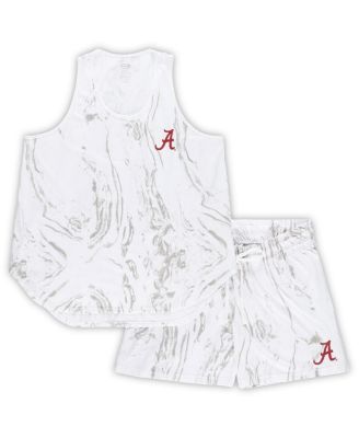 Profile - Women's White Alabama Crimson Tide Plus Size Marble Tank and Shorts Set