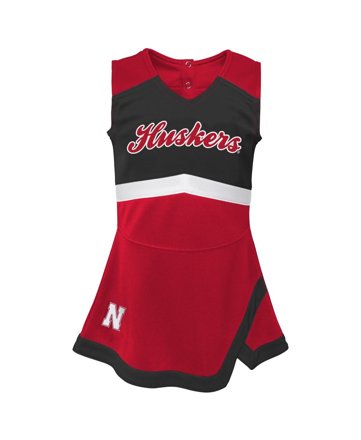 Outerstuff Girls Youth Scarlet Nebraska Huskers Cheer Captain Jumper Dress In Red