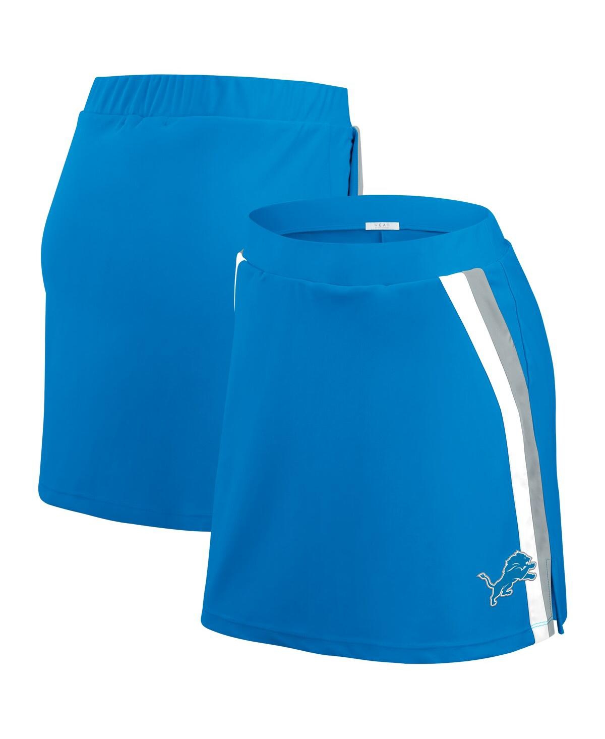 Wear By Erin Andrews Blue Detroit Lions Stripe Skort In Blue