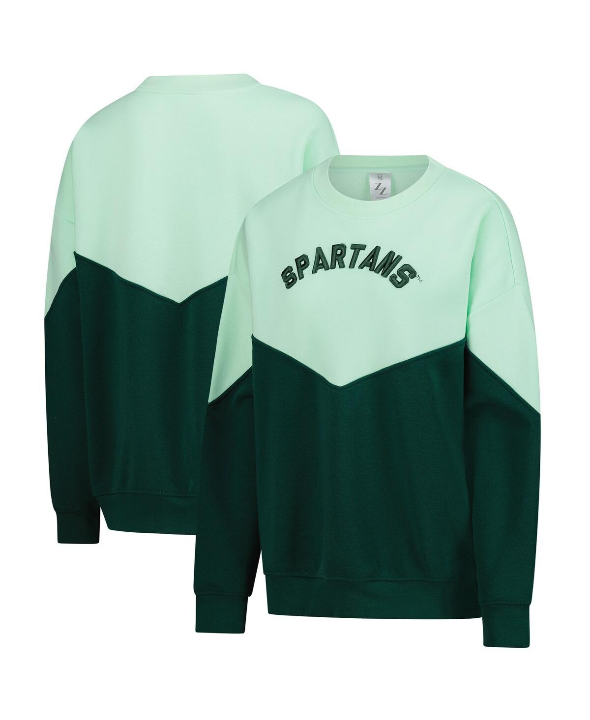 Women's Mint Michigan State Spartans Bestie Oversized Pullover Sweatshirt - Mint