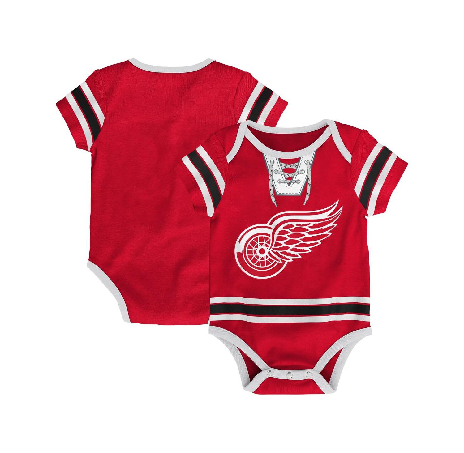 Baby Boys and Girls Red Detroit Red Wings Hockey Jersey Bodysuit