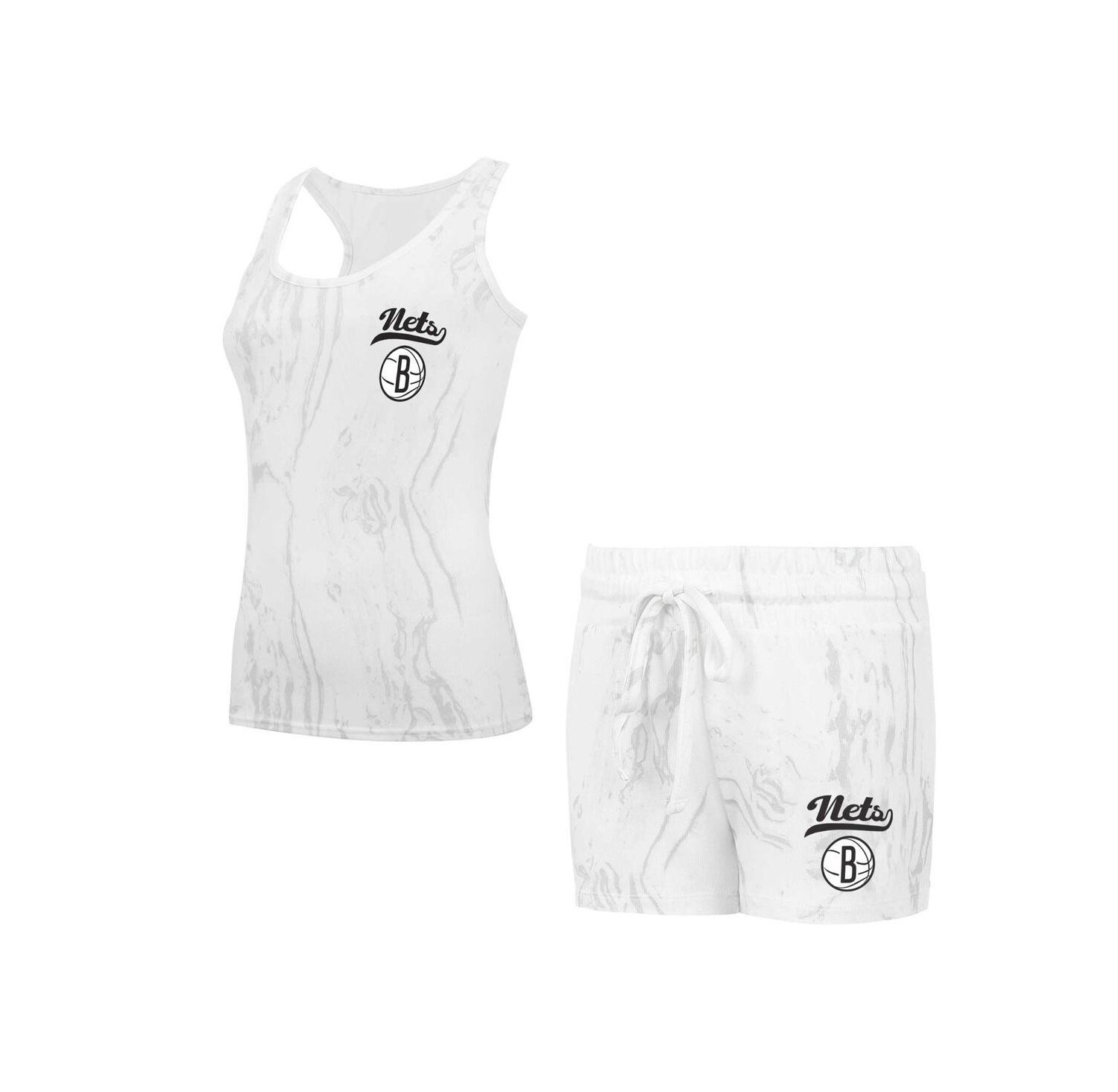 Women's White Brooklyn Nets Quartz Tank Top and Shorts Set