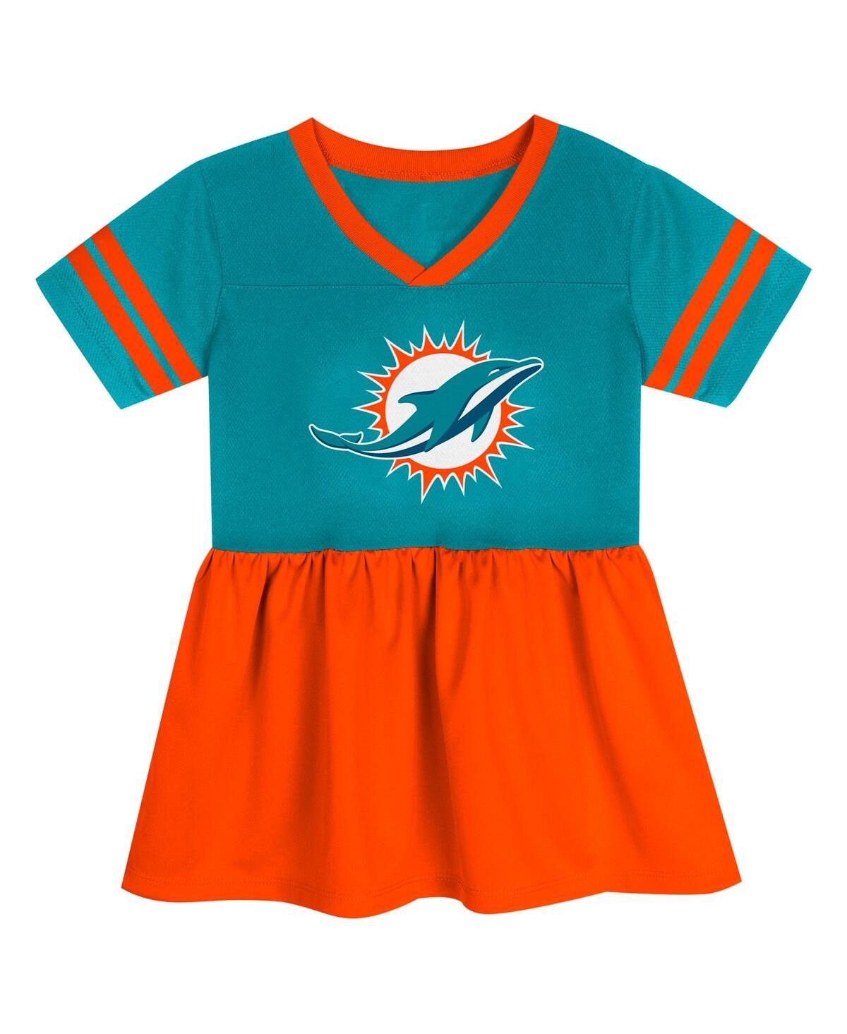 Outerstuff Girls Preschool Aqua Miami Dolphins Stadium Lights Fashion Jersey Dress