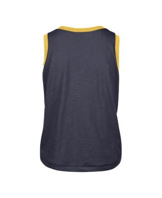 Women's Navy Michigan Wolverines Premier Ringer Tank Top