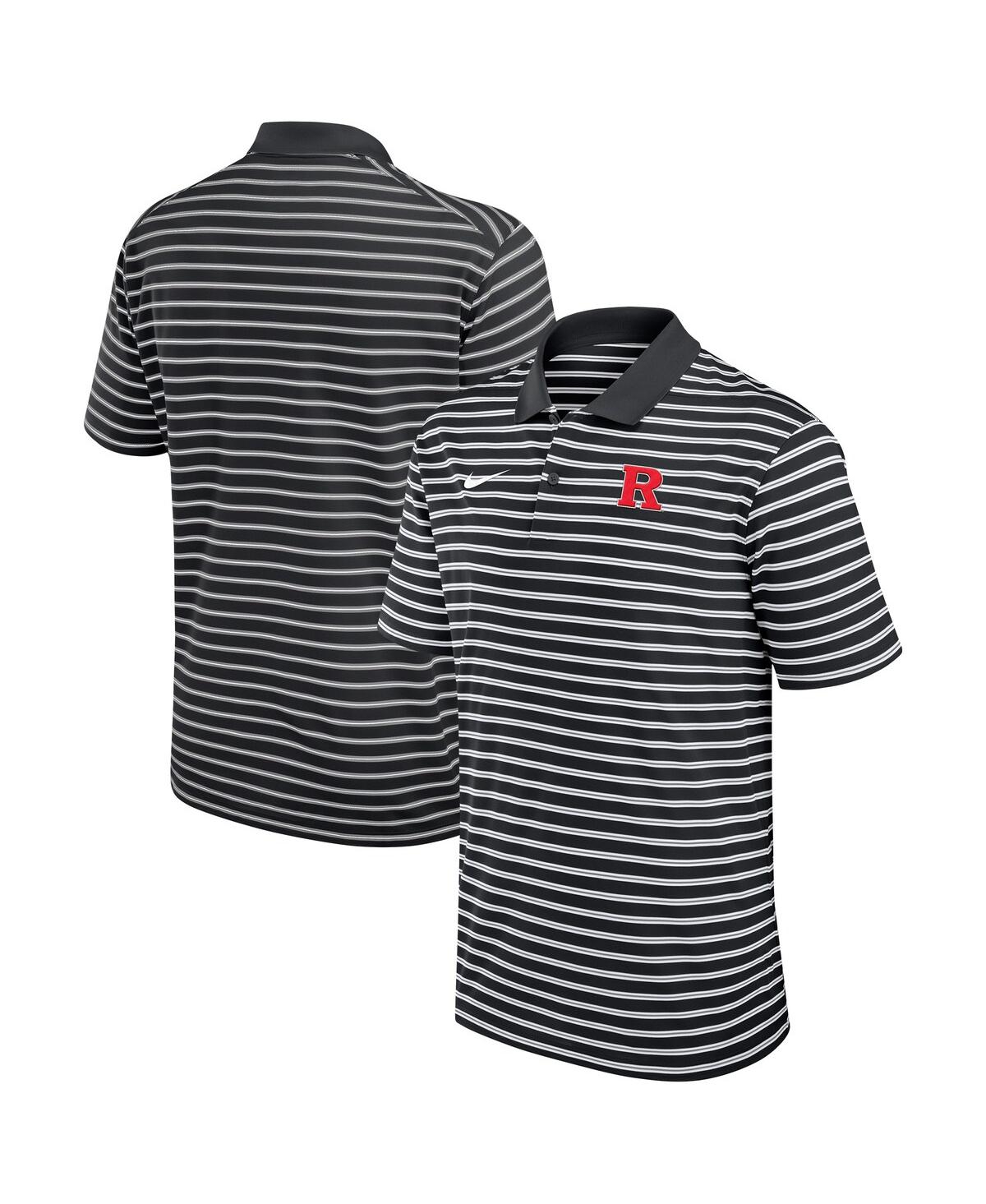 Nike Black Rutgers Scarlet Knights Victory Stripe Performance Polo In Black