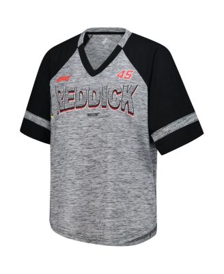 Women's Heather Gray Tyler Reddick Hall of Fame Oversized Raglan V-Neck T-Shirt