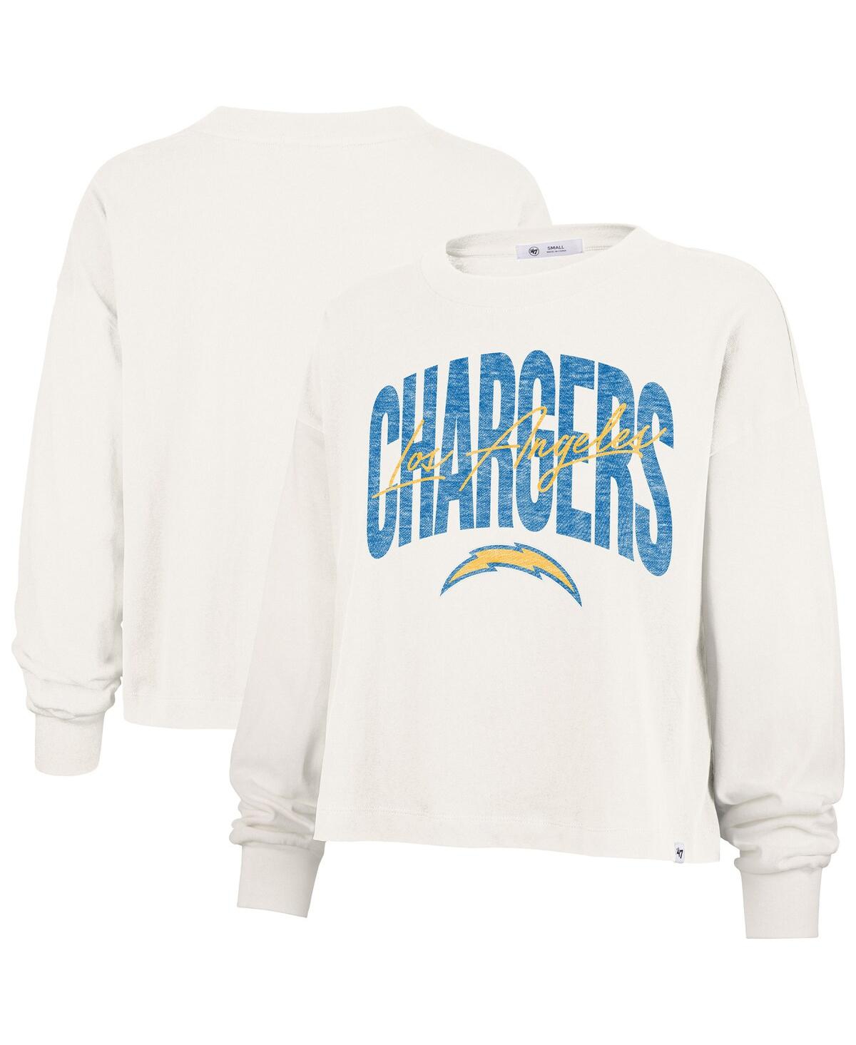 47 Brand Women's Cream Los Angeles Chargers Muse Sydney Long Sleeve T-shirt In White