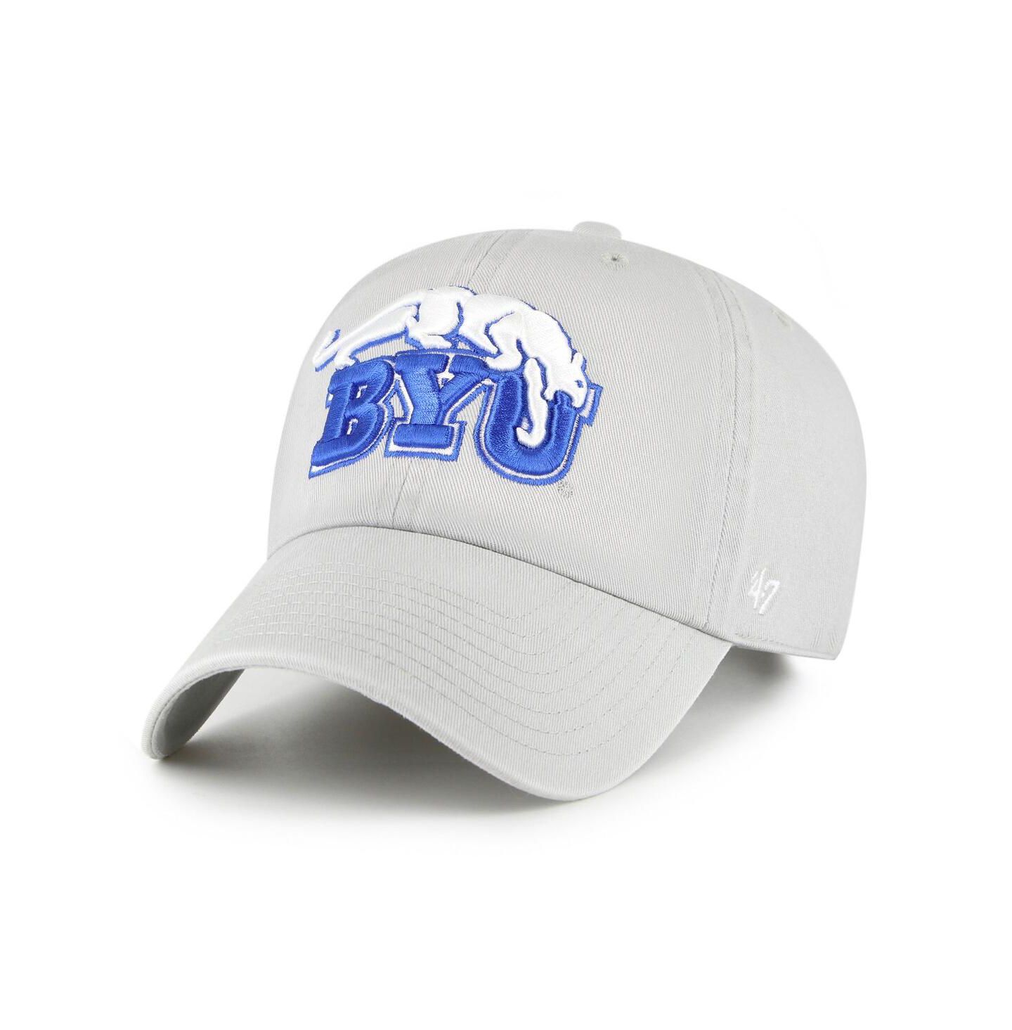 Мужская кепка '47 Brand Gray BYU Cougars Vault Clean Up Adjustable Hat — фото 1