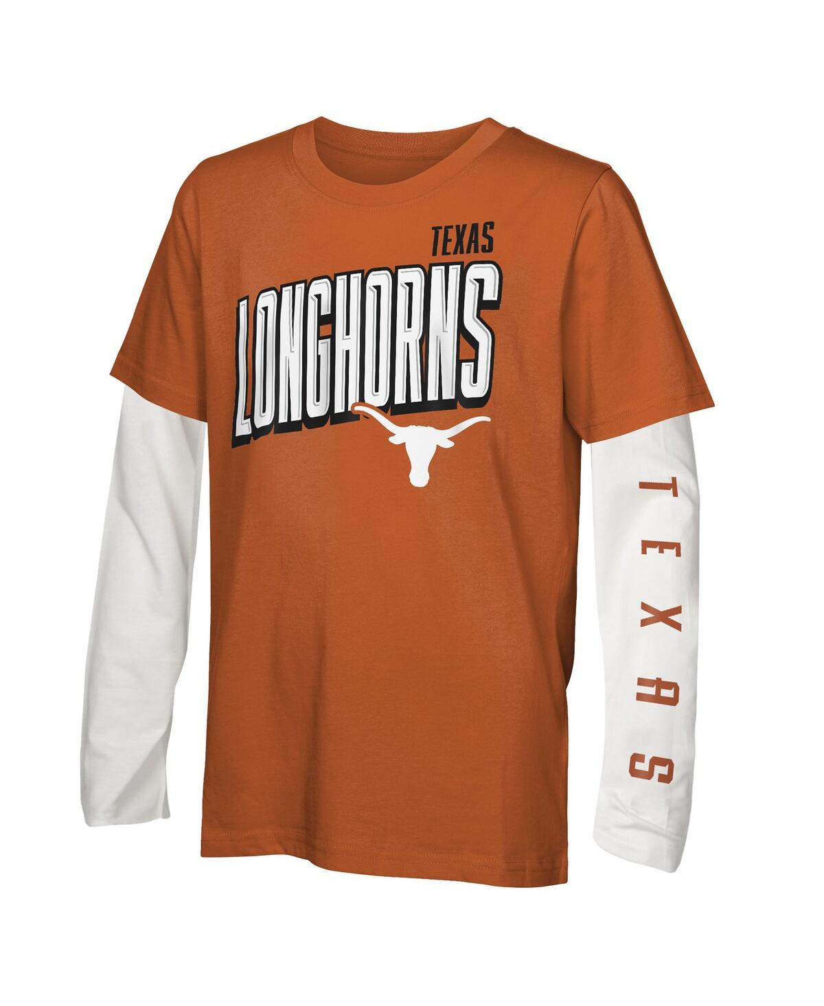Outerstuff Big Boys And Girls Texas Longhorns In The Mix T-shirt Combo Set In White