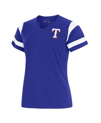 Antigua - Women's Royal Texas Rangers Encounter Notch neck Top