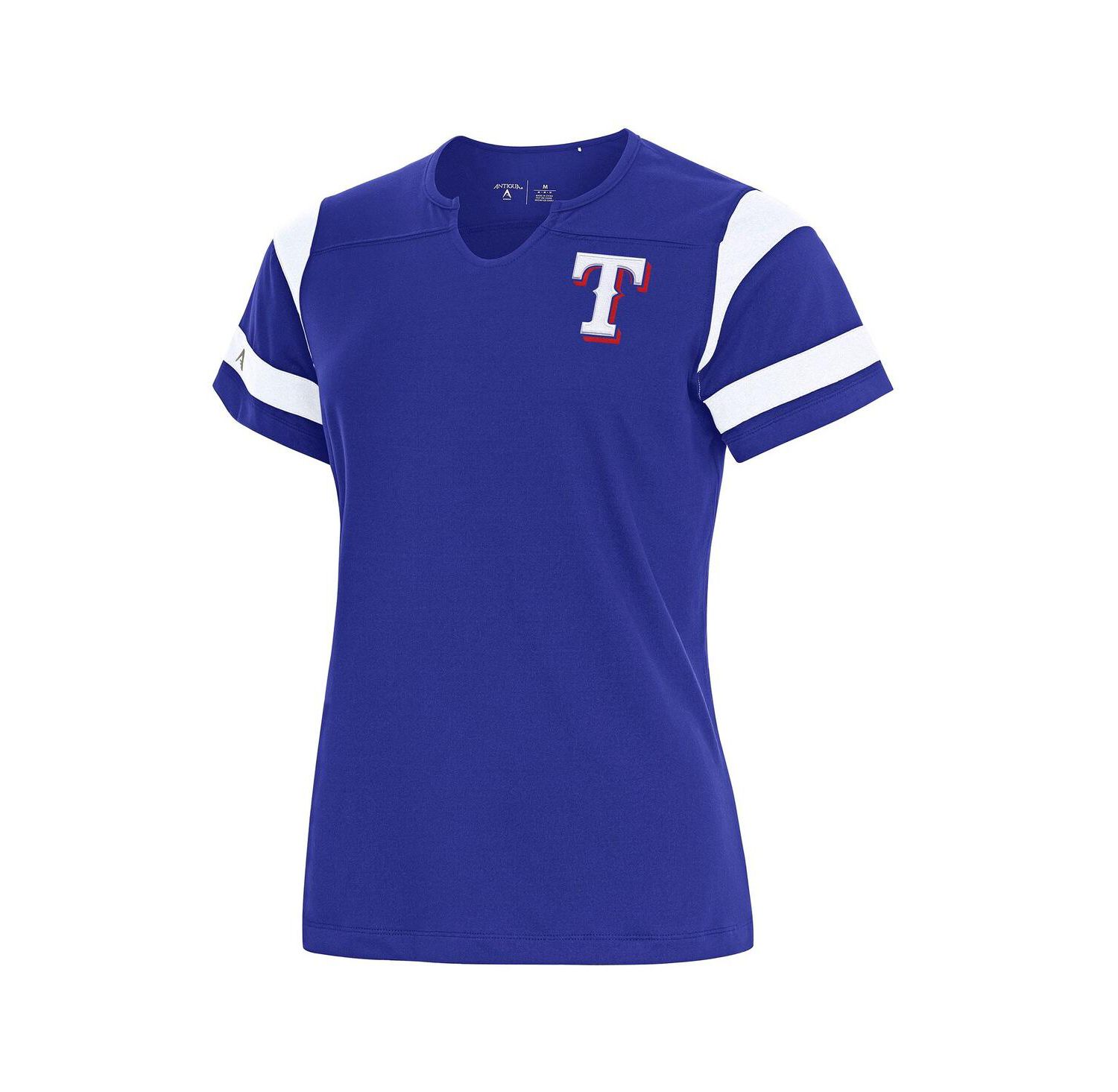 Women's Royal Texas Rangers Encounter Notch Neck Top