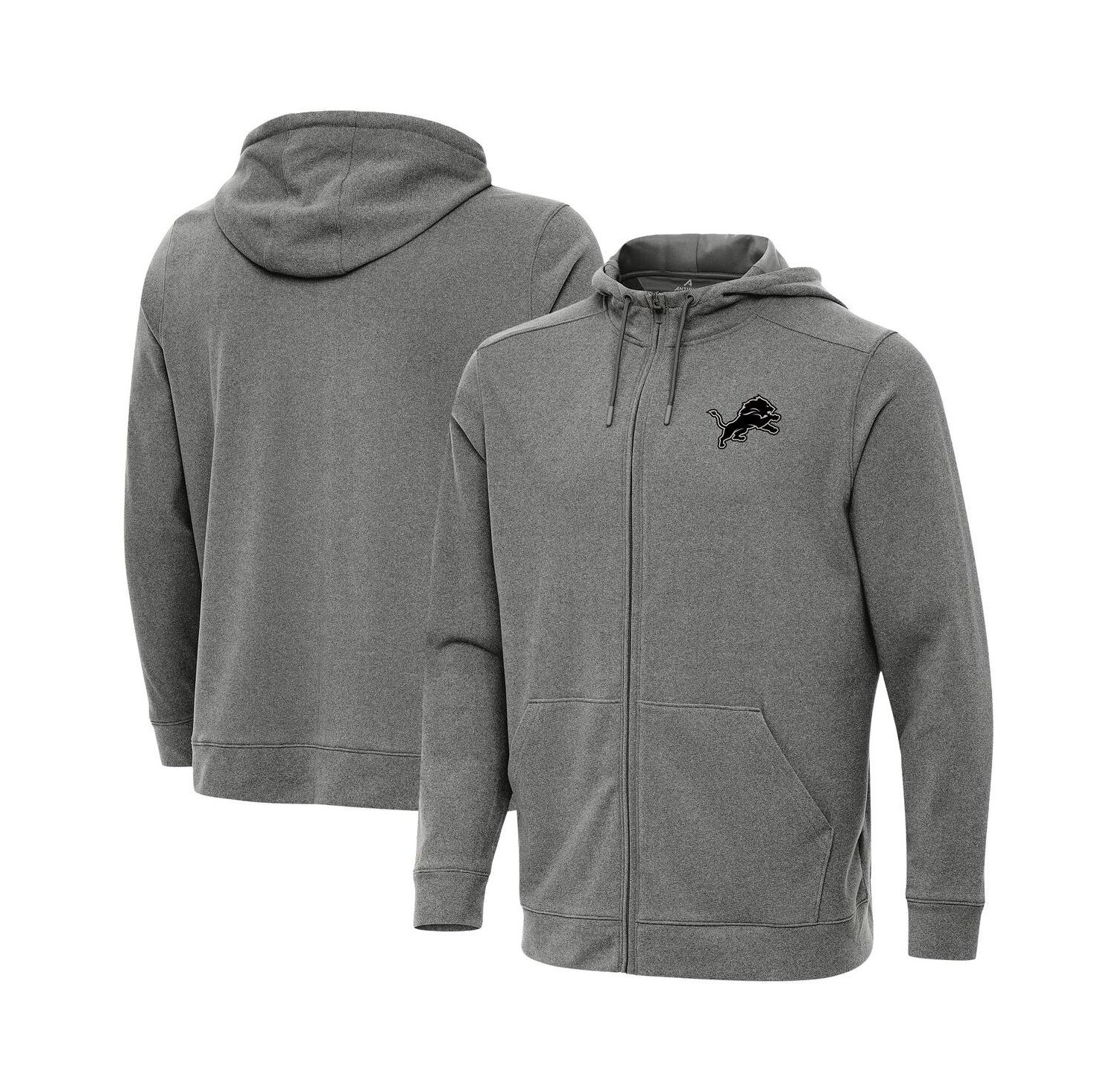 Men's Heather Black Detroit Lions Effortless Full-Zip Hoodie Jacket