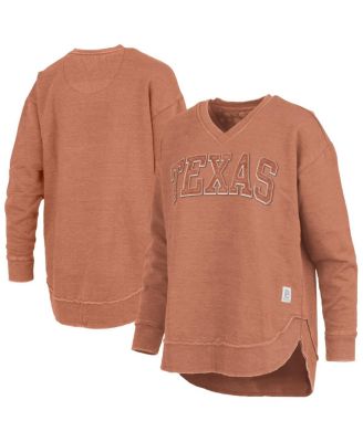 Pressbox - Women's Texas Orange Texas Longhorns Westin Poncho V-neck Pullover Sweatshirt
