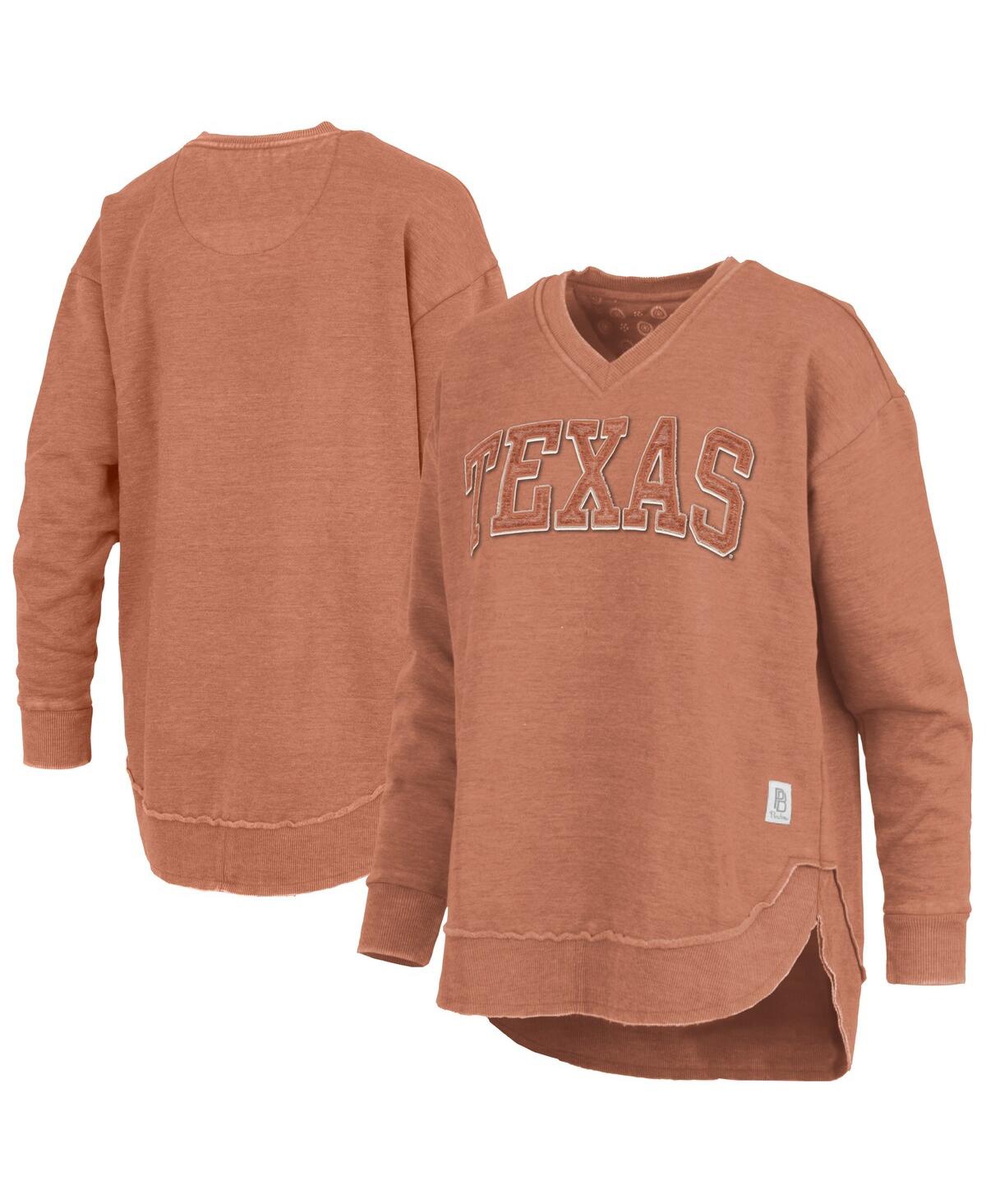 Pressbox Women's Texas Orange Texas Longhorns Westin Poncho V-neck Pullover Sweatshirt