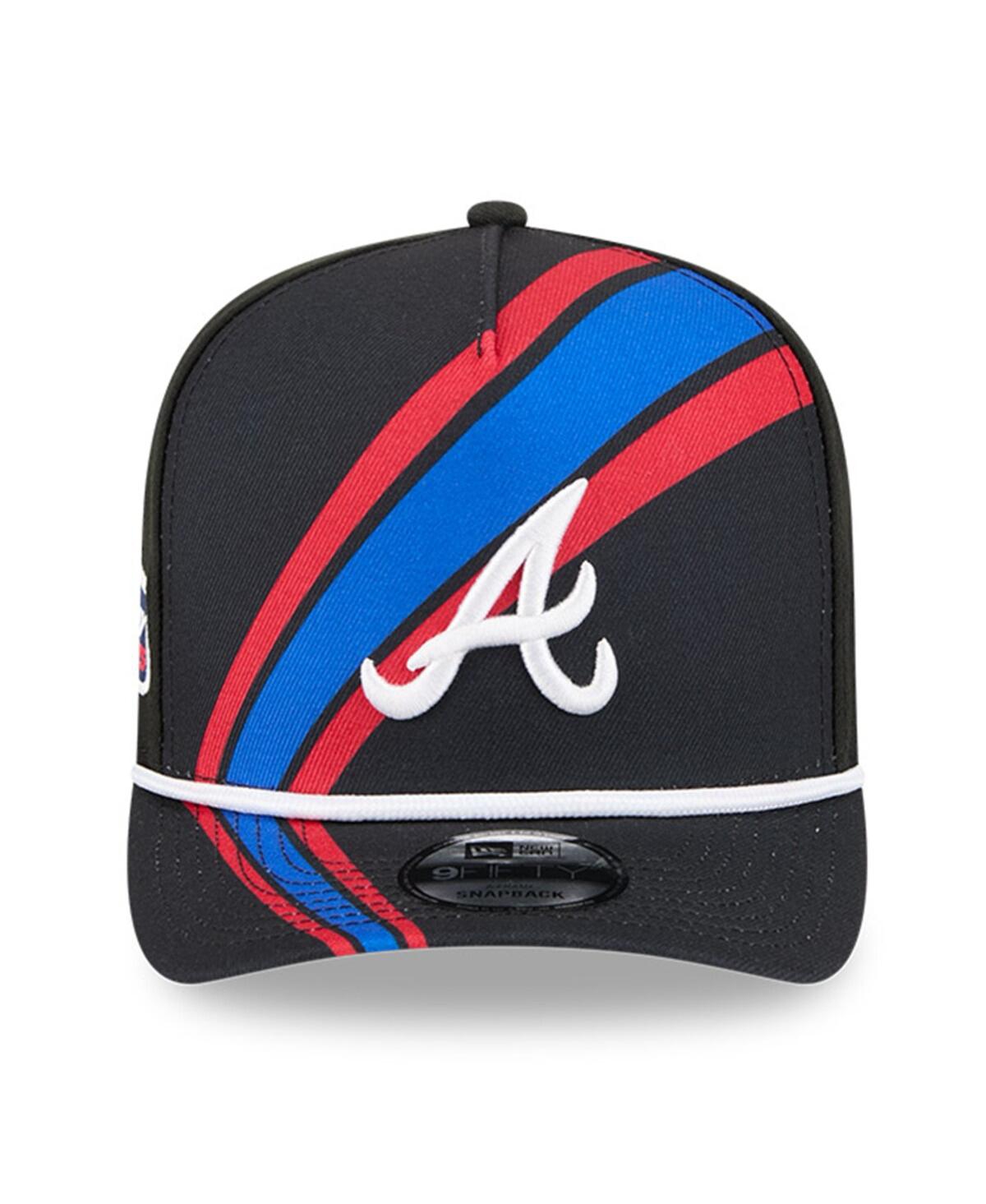 New Era Men's Black Atlanta Braves 2025 Mlb Speedway Classic Fashion Pack A-frame 9fifty Snapback Hat In Black