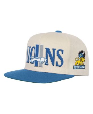 Mitchell & Ness - Big Boys and Girls Cream/Blue Detroit Lions Across the Board Vintage Snapback Hat