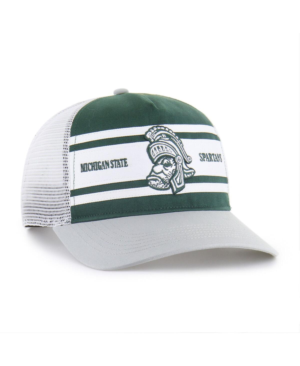 47 Brand Big Boys And Girls Green/gray Michigan State Spartans Super Stripe Hitch Adjustable Trucker Hat In Green