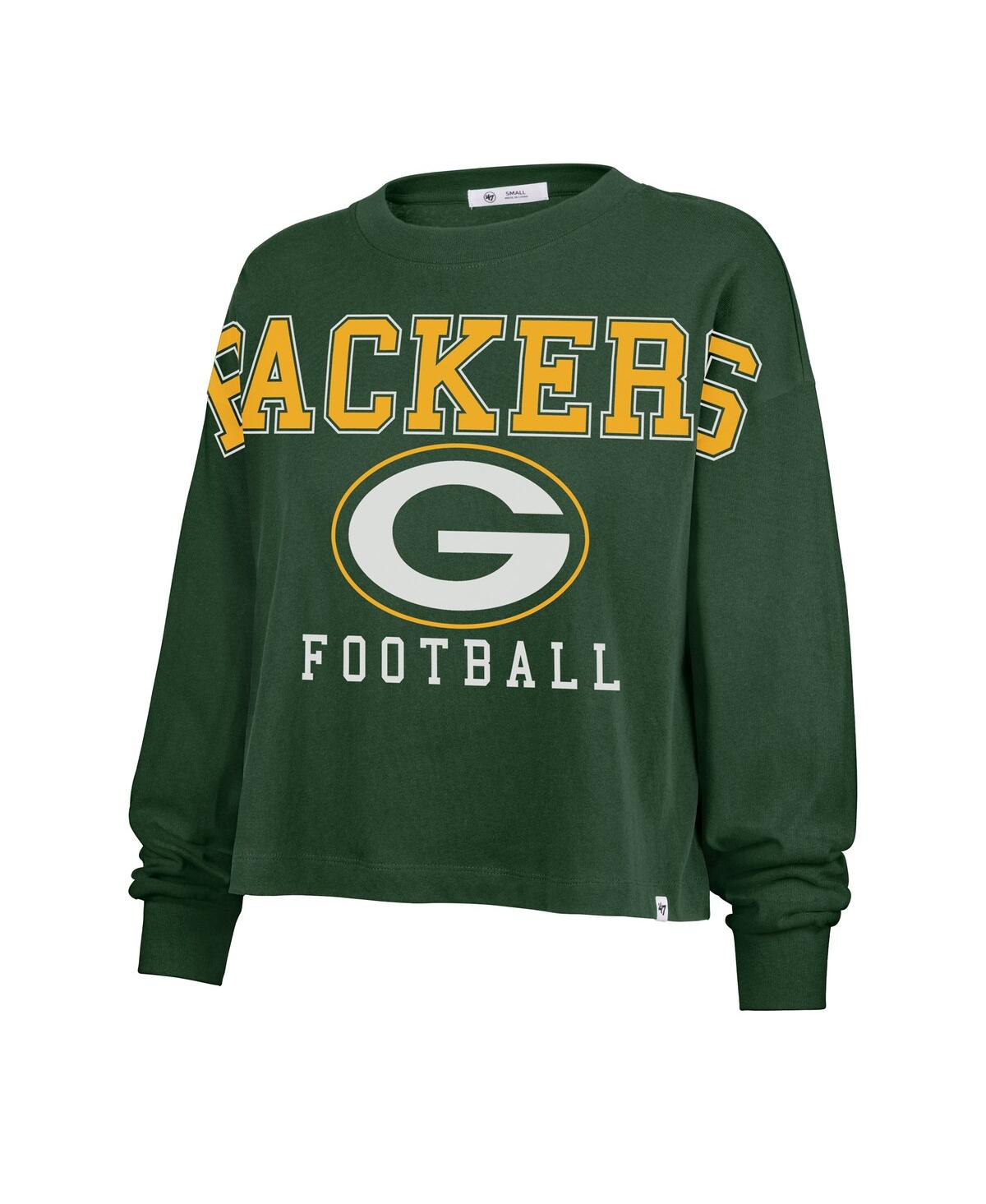 47 Brand '47 Green Green Bay Packers Outreach City Oversized Long Sleeve T-shirt In Green