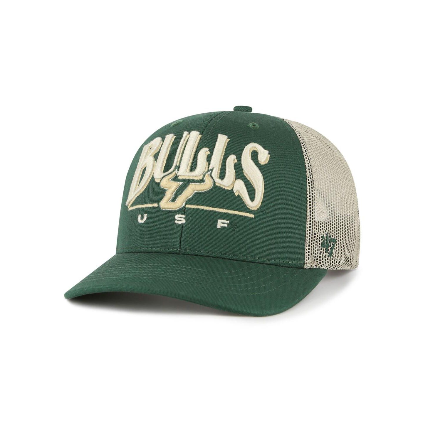 Мужская кепка '47 Brand Green South Florida Bulls Arid Adjustable Trucker Hat — фото 1