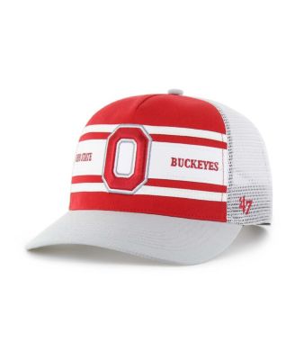 '47 Brand - Big Boys and Girls Scarlet/Gray Ohio State Buckeyes Super Stripe Hitch Adjustable Trucker Hat