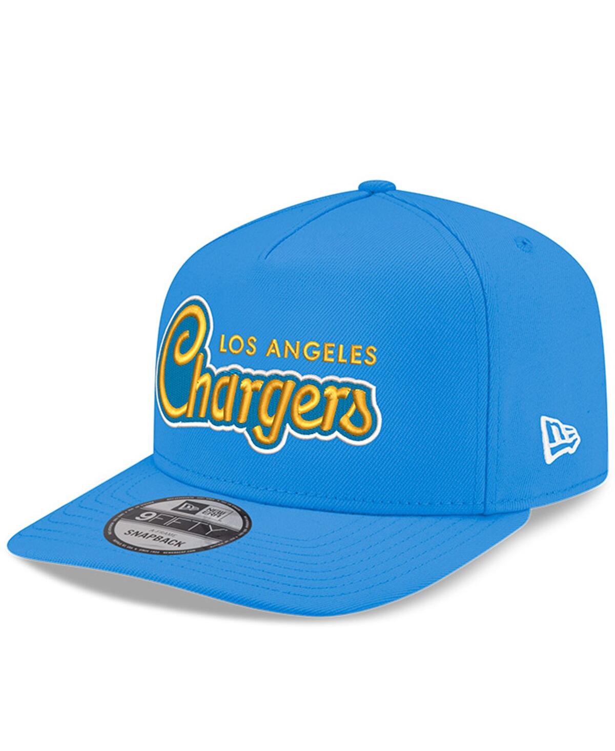 New Era Men's Powder Blue Los Angeles Chargers Charger Power A-frame 9fifty Snapback Hat In Blue