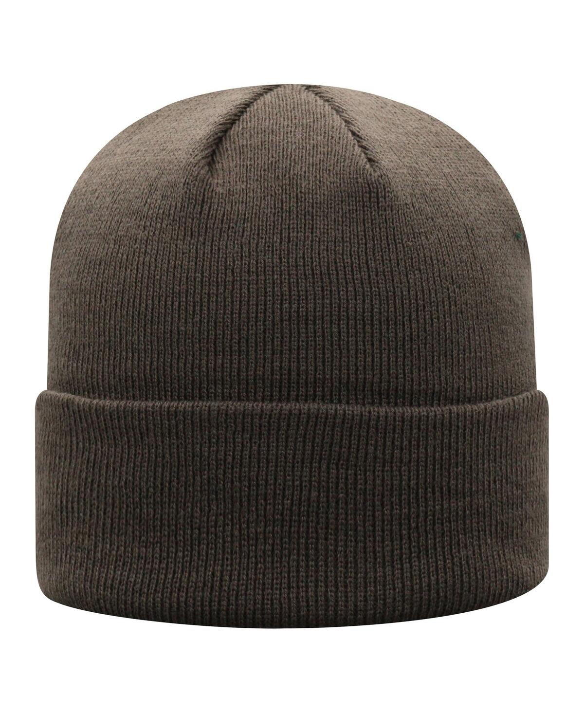 Top Of The World Men's Charcoal Lsu Tigers Logo Cuffed Knit Hat In Brown