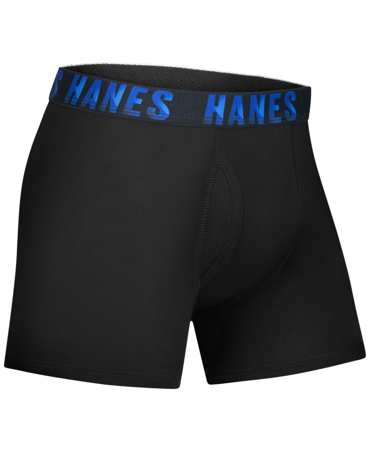 Hanes Big Boys 5-piece Performance Solid Boxer Briefs In Black