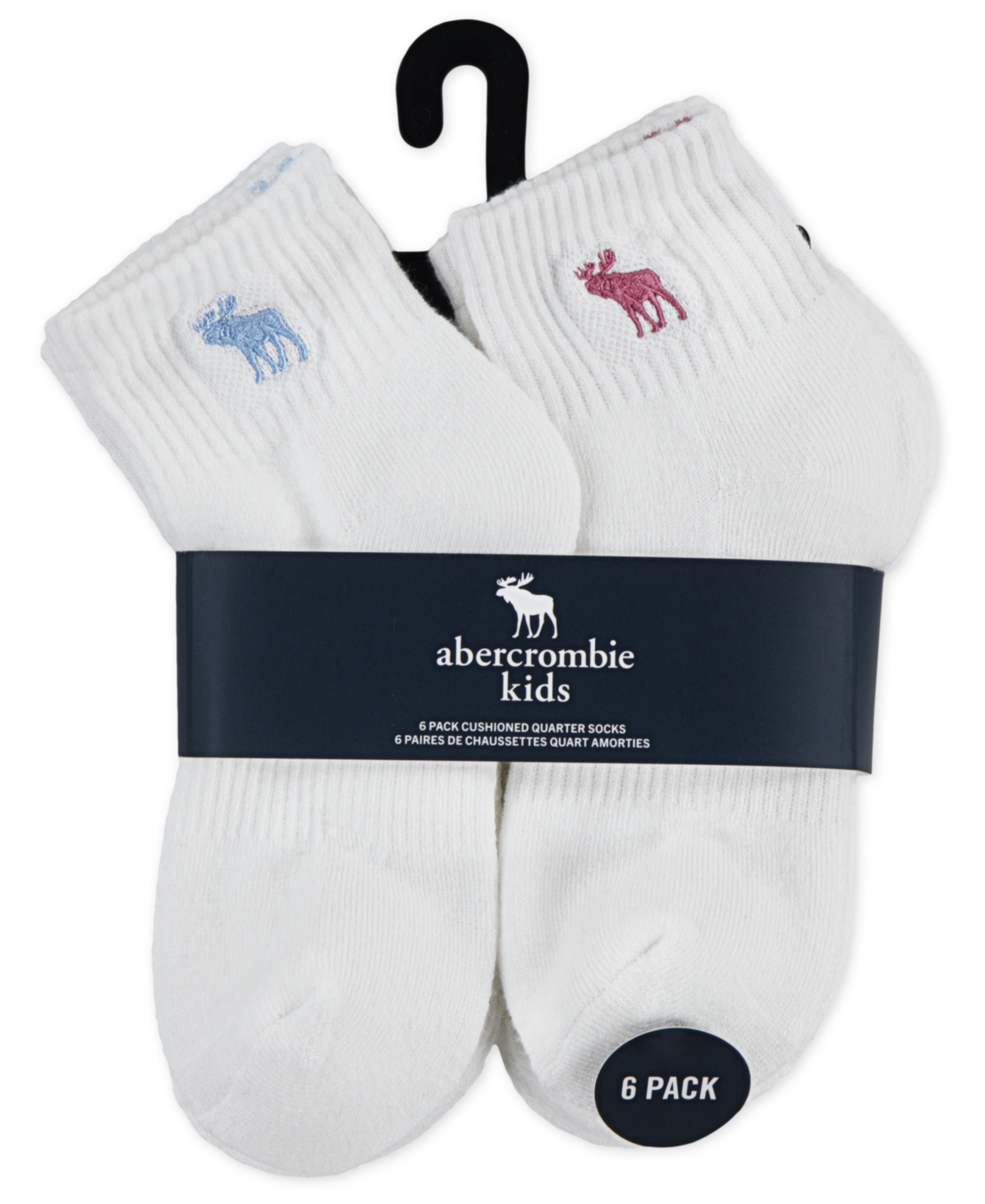 Abercrombie Little Kids 6-pack Neutral Ankle Socks In White