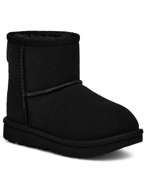 Ботинки UGG® Classic Mini II Round Toe Booties для девочек, цвет: Чёрный