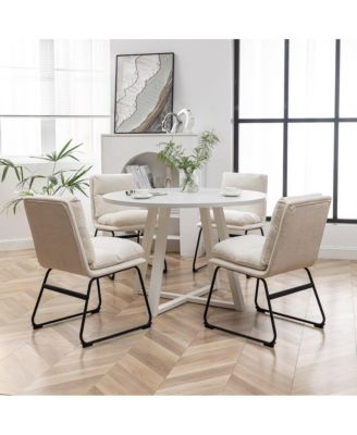 Innes 5-Pc Round Dining Set, Trestle Table with 4 Chairs