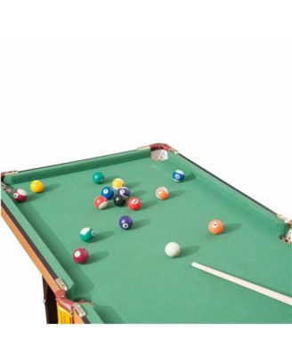 Fleece Top Pool Table Set with Balls, Cues, and Rack for Home Game Room