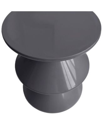 Aura Modern Plastic Side End Table, Indoor/Outdoor Use, Grey