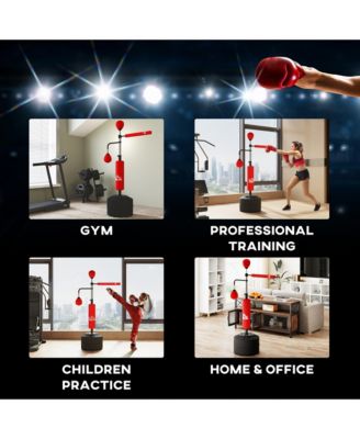 4-in-1 Punching Bag Sd w/ 2 Speedballs, 360° Relax Bar,