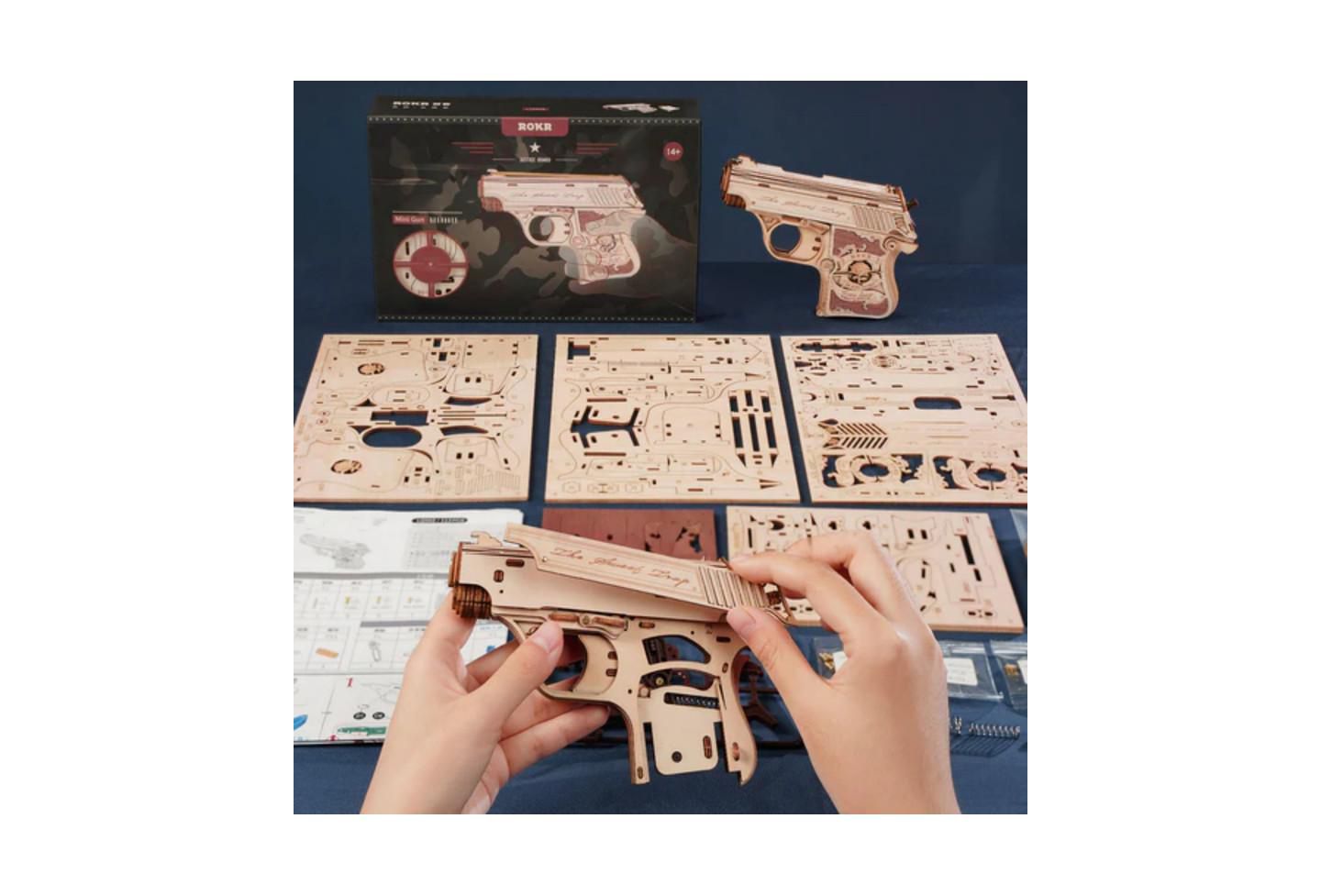 Детские конструкторы Robotime Justice Guard 3D Wooden Mechanical Puzzle, Ages 14+ — фото 2