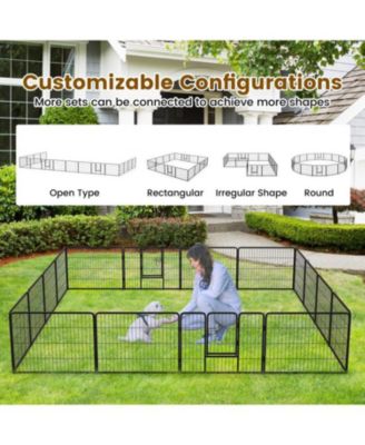 Heavy-Duty 16-Panel Dog Playpen with Lockable Door