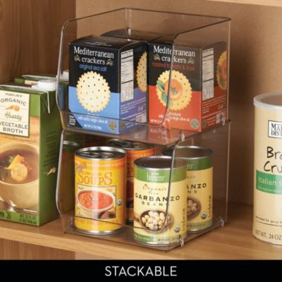 Open-Front Bin for Household Storage, Set of 2, Clear, Made in USA