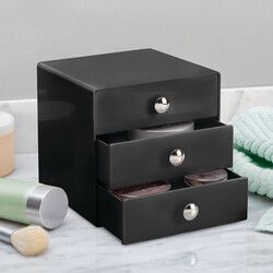 Stackable 3-Drawer Vanity Makeup Organizer