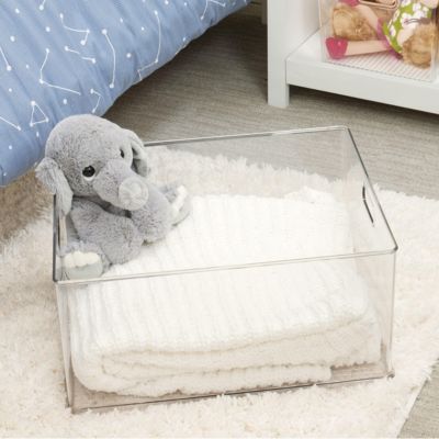 Stackable Plastic Pantry Storage Bin with Handles - Clear - Made in USA