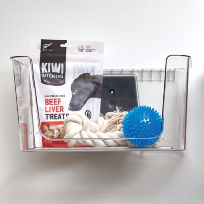 Large Wall-Mounted Open-Front Bin and Bracket - Clear - Made in USA